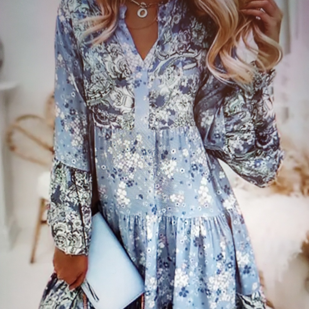 Boho blue dress